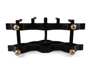 Estante para Vino de Hierro Forjado Vintage, Soporte Metálico Geométrico con Patas de Latón, Moderno Estante Hexagonal para Vino - Product Image 3