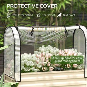 Fioriere Verticali in Metallo per Giardino, Vaso Rialzato con Ripiano Inferiore, Letto da Giardino Rialzato con Gambe, Copertura Inclusa con Rivestimento - Product Image 4