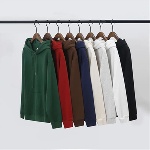 Men's Oversized Hooded Sweatshirt Solid Color Pocket Design Casual Autumn Wear 100% Cotton Fleece Knitted Regular Fit 2027 - Product Image 3