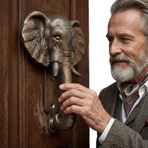 <b>Antique</b> <b>Brass</b> Elephant Cabinet Handle Novelty Shape Traditional Design Durable Furniture <b>Knob</b> for Dresser - Product Image 5