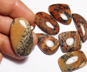 Natural Honey Dendritic Opal Loose Cabochon Gemstone Lot Welo Honey Dendritic Opal Big Size Gems Cabochon Stone Lot for Jewelry - Product Image 4