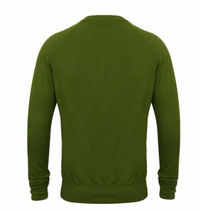 Conjunto Deportivo de Algodón Verde Oliva para Hombre, Cuello Redondo, Manga Larga, Color Sólido, Ropa Casual de Otoño, Pantalones Largos con Cordón Ajustable - Product Image 4