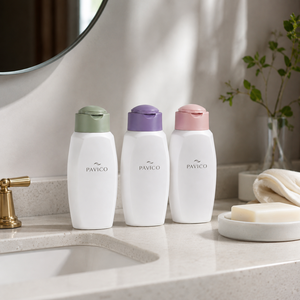 Flacon de shampooing en plastique blanc avec bouchon à clapet pour les soins capillaires, le lavage corporel, l'emballage cosmétique, fabricant au Vietnam - Product Image 4