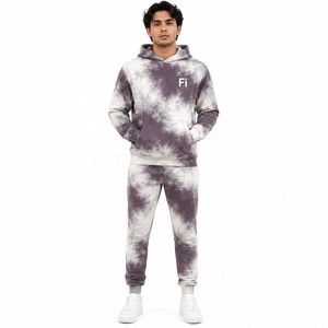 Heavyweight Tie-Dye Hoodies Set Oversized Fit Cotton French Terry Casual Sweatshirt With Pocket Front Logo <b>Tracksuit</b> Bulk orders - Product Image 1