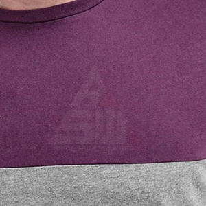 เสื้อยืดแขนสั้นผู้ชาย คอโอ ทรงปกติ สีทูโทน ม่วง-เทา ผ้าเจอร์ซีย์ลำลอง 100% ผ้าฝ้าย ระบายอากาศได้ดี - Product Image 6