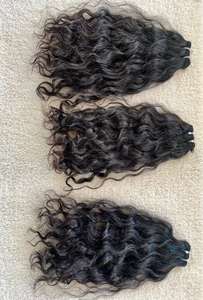 Extensiones de trama de cabello virgen indio sin procesar puro Textura profunda frontal Estilos de rizos de onda suave Paquete de volumen de longitud instantánea - Product Image 3