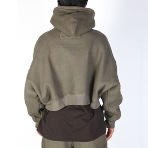 Hoodie Minimaliste Oversize en Coton Molletonné 350 GSM, Pull Uni Personnalisable avec Logo, Unisexe, Luxe, Grammage Lourd pour Homme - Product Image 2