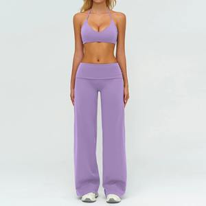 Ensemble de yoga 3 pièces pour femme : soutien-gorge de sport, leggings respirants en Spandex/Nylon, taille haute, manches longues, vêtements de sport pour la gym - Product Image 2