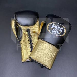 ถุงมือชกมวยหนังวัวแท้คุณภาพสูงแบบผูกเชือก ยี่ห้อ No Boxing No Life  บุหนา 4 ชั้น ระบายอากาศได้ดี เหมาะสำหรับคิกบ็อกซิ่ง - Product Image 1