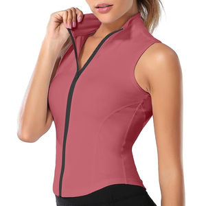 <b>Women's</b> Plus Size <b>Sleeveless</b> Full Zip Lightweight Slim Fit Eco-Friendly Four-Way Stretch Workout <b>Jacket</b> for Gym Yoga Athletic - Product Image 1
