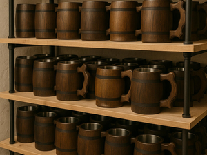 Jarra de Cerveza de Madera Hecha a Mano con Revestimiento Interior de Acero Inoxidable, Ecológica, de Madera Natural, para Bar, Pub, Restaurante y Hogar - Product Image 5