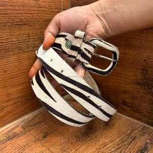 Nuevo cinturón clásico de cuero de vaca con estampado de cebra hecho a mano con estilo, cinturones Unisex de cuero genuino Real desgastados personalizados - Product Image 3