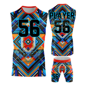 Ensembles d'uniformes de football 7 contre 7 personnalisés de haute qualité pour équipes de football américain jeunesse, technique de sublimation, pour matchs 7v7 - Product Image 2