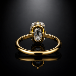 Anillo de Compromiso Solitario con Diamante Cultivado en Laboratorio, Corte Ashoka de 4 Quilates, Oro Amarillo de 14K/18K, Anillo de Boda para Mujer - Product Image 4