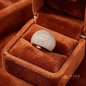 Anillo de Moissanita para Hombre en Oro Rosa, Estilo Hip Hop, con Incrustaciones de Baguette, Joyería de Lujo, Moda de Miami, Anillo de Boda o Aniversario - Product Image 5