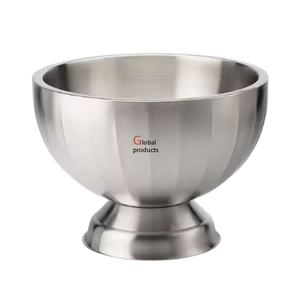 Tazón de servir de forma redonda de acero inoxidable con acabado plateado de alta calidad para restaurante y bar de hotel - Product Image 1