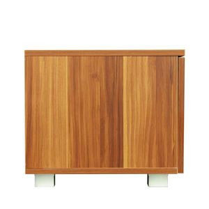 Mobile TV in Noce da 70 Pollici con Ripiani Aperti e 2 Armadietti Contenitori, Consolle Multimediale, Tavolo Centro Intrattenimento in Stile Pannello di Legno MDF - Product Image 6