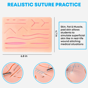 Suture Practice Kit Professional Surgical Skills Training Kit with High Quality Silicone Suture Pad Medical Instruments <b>Needle</b> - Product Image 5