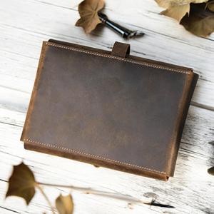 Funda de Cuero Genuino de Alta Calidad para Cuaderno A5, Resistente a Olores, Protección Reforzada, Recargable, Multifuncional, Porta Diario - Product Image 3