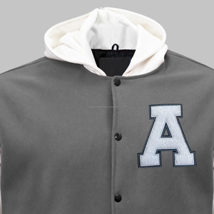 Chaqueta universitaria de lana de algodón personalizada de alta calidad con cuello levantado prendas recubiertas transpirables para invierno - Product Image 3