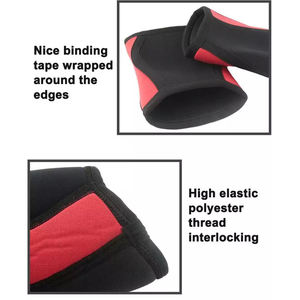 Genouillère de compression en néoprène 7 mm avec logo personnalisé, unisexe, noir et rouge, pour la musculation, les squats, la protection pendant les exercices de gym - Product Image 2