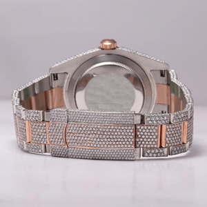 Reloj de pulsera de lujo con diamantes de moissanita de acero inoxidable para hombre de la mejor calidad, reloj de pulsera con esfera de cristal antiguo de alta calidad - Product Image 3