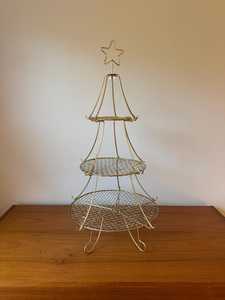 Metal <b>Tree</b>-Shaped Tiered Display <b>Stand</b> with Star Top for Party Decorative Plates Christmas tray Christmas serving tray - Product Image 1