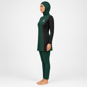 Ensemble burkini pour femmes, couvrant entièrement le corps, tissu extensible doux, séchage rapide, respirant, écologique, confortable, pour la natation, la plage et la piscine - Product Image 3