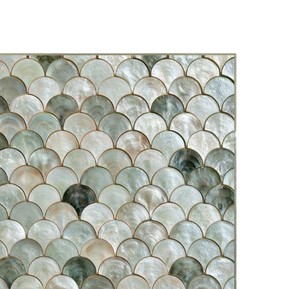 Sculpture murale de qualité export en nacre texturée, effet écaille, pour décoration d'appartement de luxe - Product Image 3