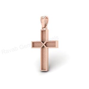 Solid 925 Sterling Silver 17x25mm Cross Design Blank Bezel Charm <b>Pendant</b> Setting <b>for</b> <b>Ashes</b> Resin Keepsake DIY Memorial Jewelry - Product Image 4