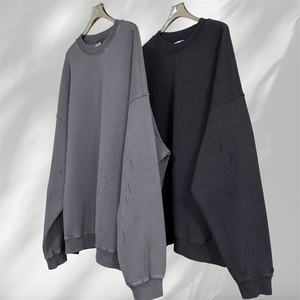 Sudadera con Capucha Topshow Personalizada, Negra, de Diseño, Tejido Grueso de Algodón Francés, con Pedrería, para Hombre y Mujer, Ropa Urbana Informal - Product Image 1