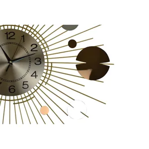 ZE-3247U Metal Handicraft <b>Wall</b> <b>Clock</b> Mid Century Modern Geometric <b>Design</b> Circular Hanging Eco-Friendly Decorative Art Abstract - Product Image 2
