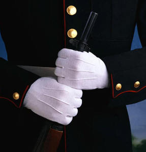 Gants blancs et noirs en coton et nylon pour conducteur, compatibles écran tactile, pour garde d'honneur, cérémoniel, anti-impact, thérapie de l'arthrite, de marque - Product Image 1