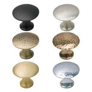 Luxury Round Brass Hammered Design Cabinet Knobs Traditional Style Durable Furniture Handle for Kitchen Drawer Dresser Use - Product Image 2
