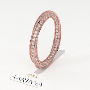 แหวนเพชรทรงโมเบียสแบบเกลียว Aarinya ชุบทองคำขาว 14K ชุบทองคำเหลือง ชุบทองคำชมพู รูปทรงตะขอ เครื่องประดับหรูหราสำหรับผู้หญิง - Product Image 6