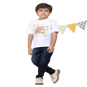 Smart Look 100% coton dans différentes méthodes d'impression et matériaux T-shirt à col rond pour garçon en stock à vendre - Product Image 3
