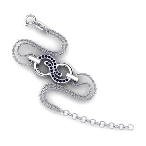 Bracelet à double chaîne avec charme infini en argent sterling 925 et zircon cubique pour femmes, réglable, blanc, bleu, noir, bijoux en zircon cubique, cadeau - Product Image 5