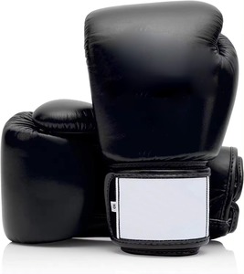 Guantes de Boxeo Profesionales de Cuero PU Negros para Kickboxing, Sparring, Entrenamiento y Golpes - Product Image 5