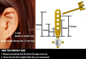 Pendientes de diamantes de moissanita de oro blanco de 14 quilates de diseño exclusivo, regalo de boda de corte brillante para tu amor para el aniversario IGI - Product Image 6