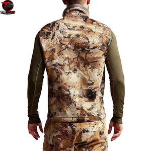 Gilet utilitaire softshell pour homme, col montant, fermeture éclair intégrale, plusieurs poches zippées, pour la chasse, la pêche, les voyages, coupe-vent - Product Image 6