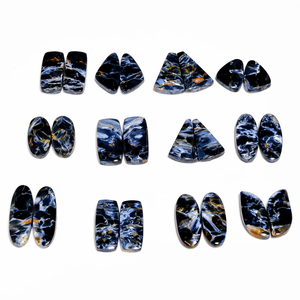 Par de Piedras de Pietersite de Primera Calidad, Color Azul Fuego, Gema Única para Joyería, Piedra Pulida - Product Image 2