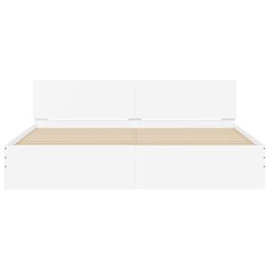Cadre de lit en bois d'ingénierie blanc avec tête de lit, taille 75,98 x 79,92 pouces - Product Image 5