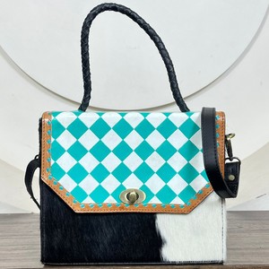 Sac à main en cuir à carreaux fait main de luxe de haute qualité pour femmes, fabriqué sur mesure par un fabricant OEM, nouveau design tendance - Product Image 4