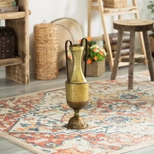 Vase de sol rustique style ancien avec poignée, finition martelée, urne décorative en métal, hauteur 12,5 pouces - Product Image 5