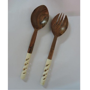 Ownswing High Quality Acacia <b>Wood</b> Salad Serving Spoons Handmade Kitchen Tools with Long Handle Salad Serving Spoon And Fork Set - Product Image 1
