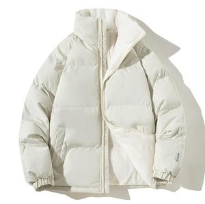Veste d'hiver pour homme, doublée en sherpa, style puffer, surdimensionnée, fermeture éclair, col montant, rembourrée en coton, chaude - Product Image 2