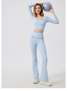 Custom Women Sportswear Gym Wear <b>Yoga</b> Outfit Set Fitness <b>Jacket</b> High Waist Sports Leggings 2 Pcs Woman Set Gym Fitness Set - Product Image 6