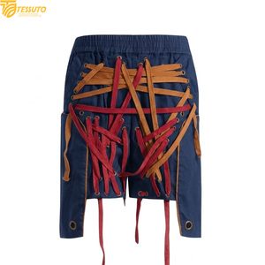 Custom <b>Punk</b> Rock Multi Strap Shorts <b>Men</b> Alternative Streetwear Eyelet Detailed Gothic Fashion <b>Clothing</b> Wholesale Supplier - Product Image 1