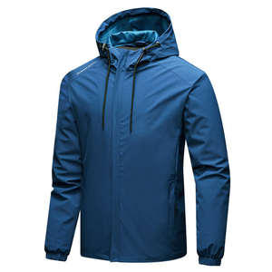 เสื้อแจ็คเก็ตวิ่งสำหรับผู้ชาย ผ้าโพลีเอสเตอร์ 100% สกรีนโลโก้ได้ตามต้องการ สไตล์ลำลองสำหรับกิจกรรมกลางแจ้ง คุณภาพสูง กันน้ำและกันลม เหมาะสำหรับการเดินป่า - Product Image 1
