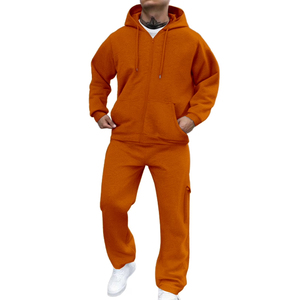 Survêtement de sport en molleton de coton personnalisé pour homme de haute qualité, avec fermeture éclair et poches latérales - Product Image 3